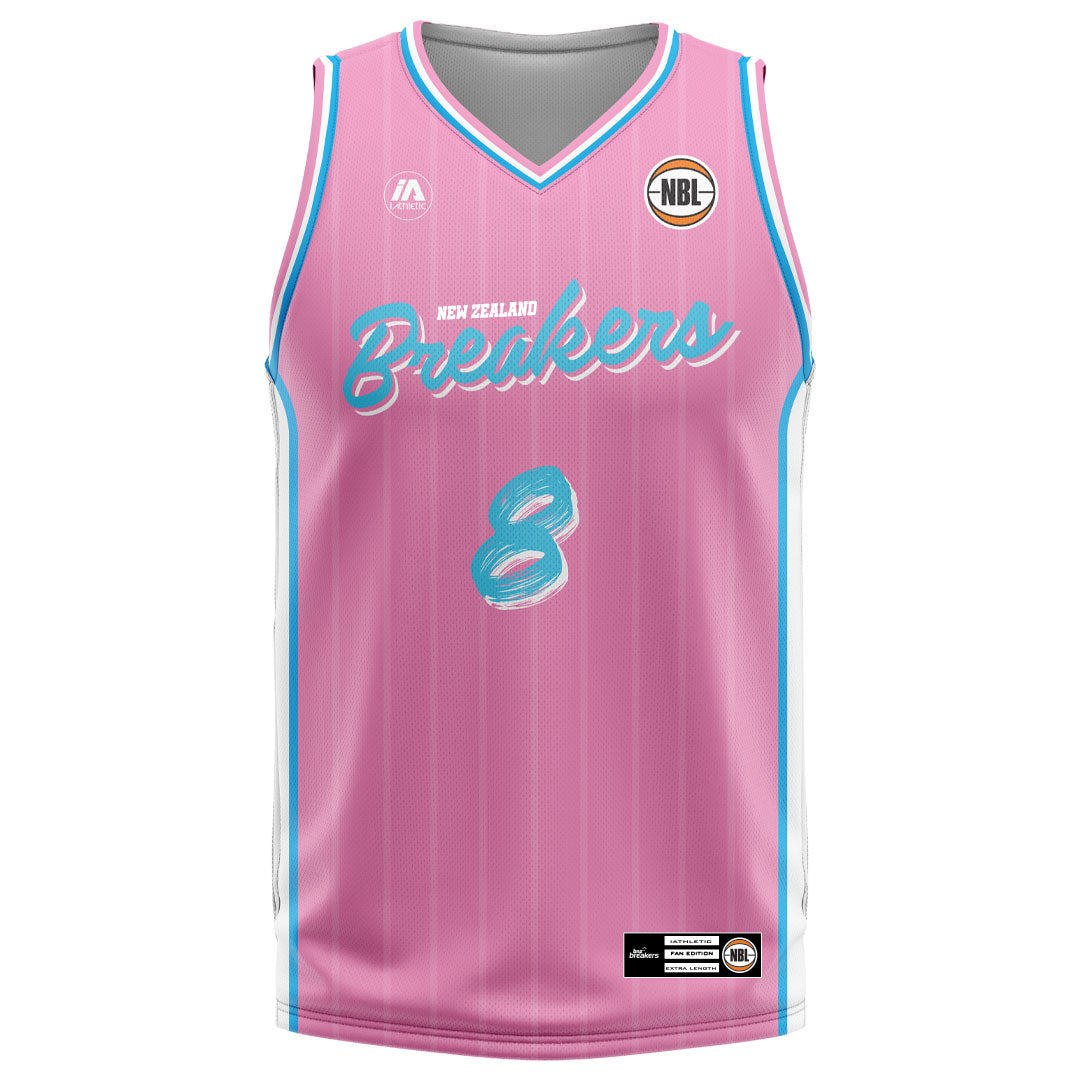 NZ Breakers NBL25 Fan Jersey - Pink - McCarron